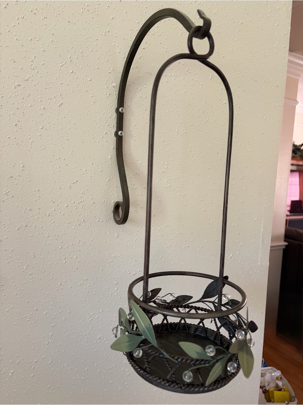 Party light Decorative Hanging candle holder or faux plant, Dark Bronze